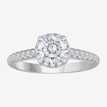 Womens 1 3/8 CT. T.W. Lab Grown White Diamond 14K White Gold Round Solitaire Engagement Ring