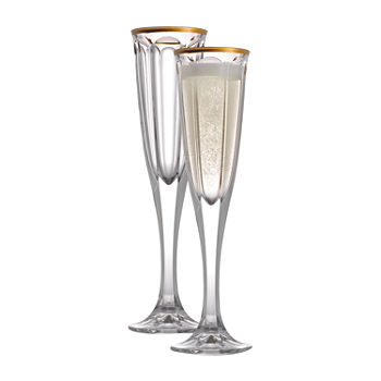 Joyjolt Windsor Crystal - 4.3 Oz- Set Of 2 Champagne Flutes