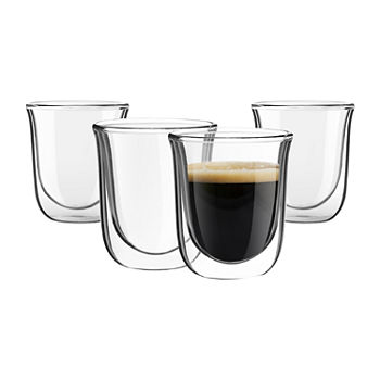 Joyjolt Javaah Double Wall Insulated Glasses - 2 Oz - Set Of 4 Espresso Cup Dishwasher Safe