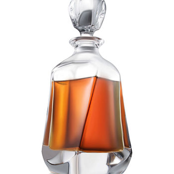 Joyjolt Aurora Crystal Modern Whiskey - 25.3 Oz Lead Free Dishwasher Safe Decanter