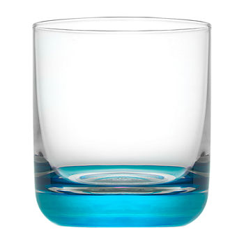 Joyjolt Hue Colored Whiskey Glass Tumbler - 10 Oz - Set Of 6 Double Old Fashioned