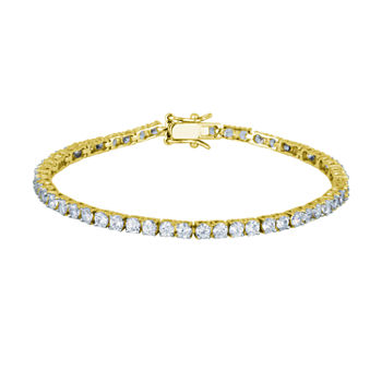 DiamonArt® 18K Yellow Gold over Silver Cubic Zirconia Tennis Bracelet