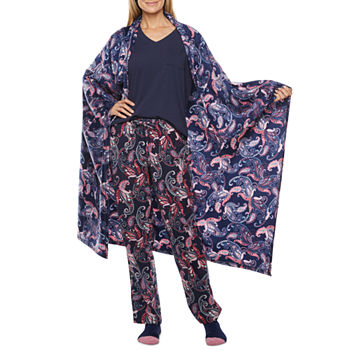 Liz Claiborne Womens Tall Long Sleeve 4-pc. Pant Pajama Set