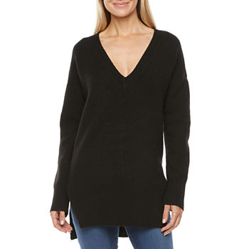 Worthington Womens V Neck Long Sleeve Pullover Sweater