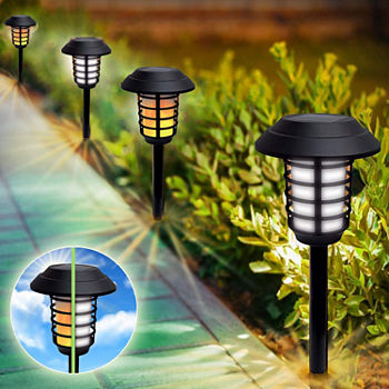 Bell + Howell Solar Powered Pathway  and Garden Lights with 2 Lighting Modes and Remote Control - Set of 4