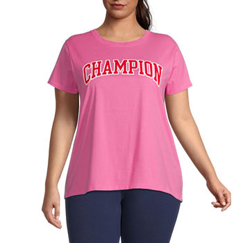 Champion Plus Womens Crew Neck Short Sleeve Graphic T-Shirt