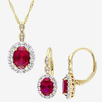 Lab Created Red Ruby 14K Gold 2-pc. Jewelry Set