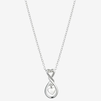 Footnotes Love Sterling Silver 16 Inch Infinity Pendant Necklace