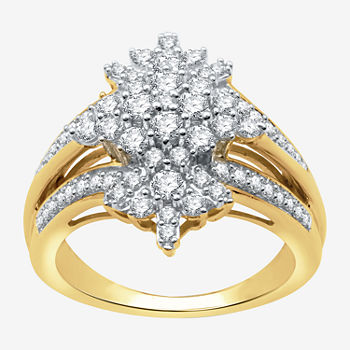Womens 1 CT. T.W. Lab Grown Diamond 10K Gold Cocktail Ring