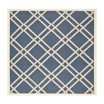 Safavieh Courtyard Collection Hannah Geometric Indoor/Outdoor Square Area Rug