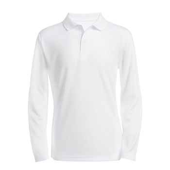 IZOD Little & Big Boys Long Sleeve Wrinkle Resistant Moisture Wicking Polo Shirt