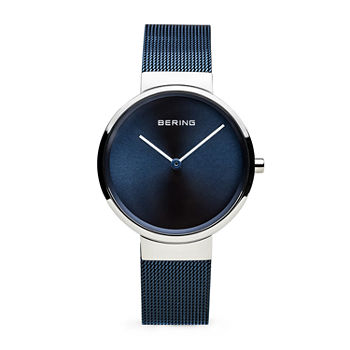 Bering Womens Blue Stainless Steel Bracelet Watch 14531-307