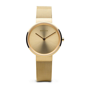 Bering Womens Gold Tone Stainless Steel Bracelet Watch 14531-333