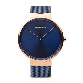Bering Womens Blue Stainless Steel Bracelet Watch 14539-367