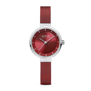 Bering Womens Red Stainless Steel Bracelet Watch 14627-303