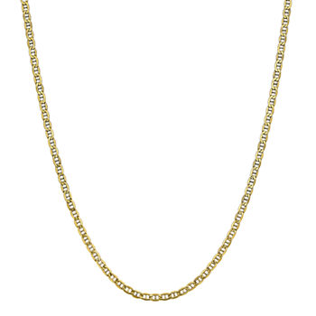 10K Gold Semisolid Anchor Chain Necklace