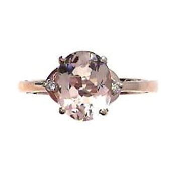 LIMITED QUANTITIES! Womens Diamond Accent Genuine Pink Morganite 10K Rose Gold Cocktail Ring