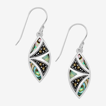 Silver Treasures Marcasite Pure Silver Over Brass Drop Earrings