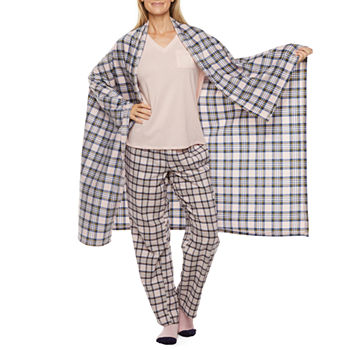 Liz Claiborne Womens Petite Long Sleeve 4-pc. Pant Pajama Set