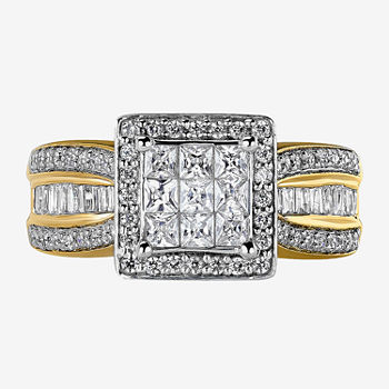 10K Yellow Gold 1 CT. T.W. Genuine Diamond Princess-Style Engagement Ring