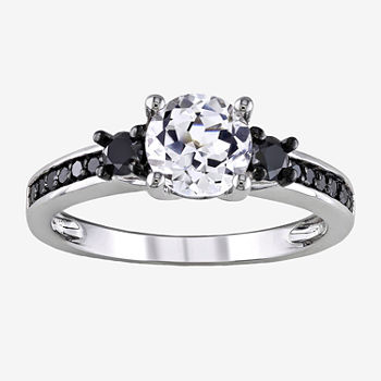 ⅓ CT. T.W. Heat-Treated Black Diamond & Lab-Created Sapphire Engagement Ring