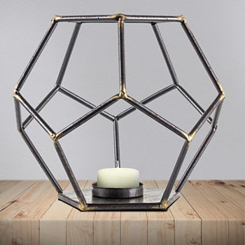 Geometric Hexagon Metal Candle Holder