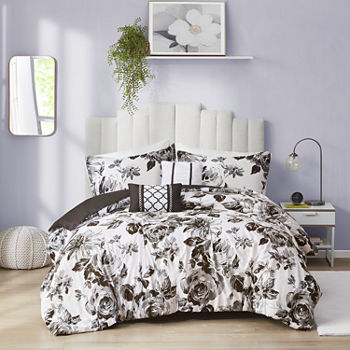 Intelligent Design Renee Floral Antimicrobial Comforter Set with decorative pillows