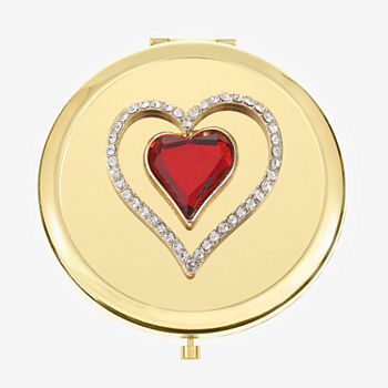 Monet Jewelry Red Heart Compact Mirror