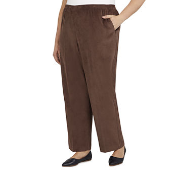 Alfred Dunner Womens Comfort Waistband Straight Corduroy Pant