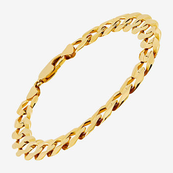 Gold Opulence 10K Gold 10 Inch Solid Curb Link Bracelet