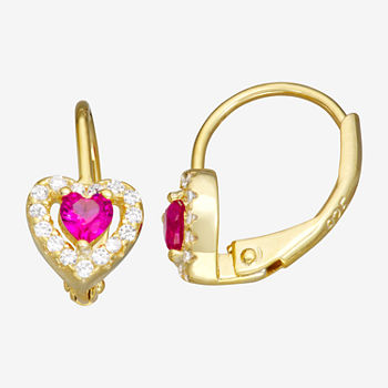 1/2 CT. T.W. Pink Cubic Zirconia 14K Gold Over Silver 7mm Hoop Earrings