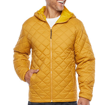 St. John's Bay Mens Hooded Reversible Water Resistant Midweight Puffer Jacket