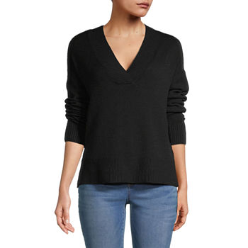 a.n.a Tall Womens V Neck Long Sleeve Pullover Sweater