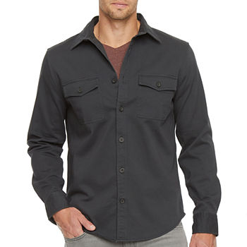 mutual weave Big and Tall Mens Regular Fit Long Sleeve Button-Down Shirt