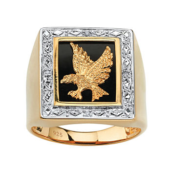 Eagle Mens Diamond Accent Genuine White Diamond 14K Gold Over Silver Fashion Ring