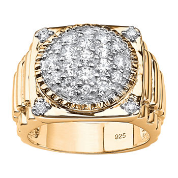DiamonArt® Mens 1 5/8 CT. T.W. White Cubic Zirconia 14K Gold Over Silver Fashion Ring