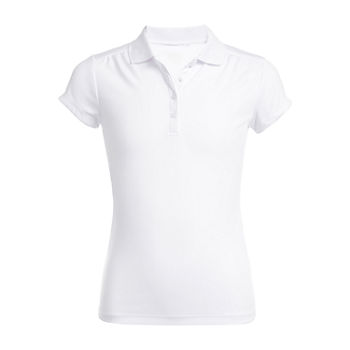 IZOD Performance Mesh Little & Big Girls Short Sleeve Wrinkle Resistant Moisture Wicking Polo Shirt