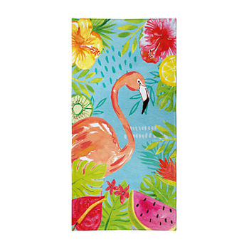 Laural Home Tutti Fruti Flamingo Beach Towel