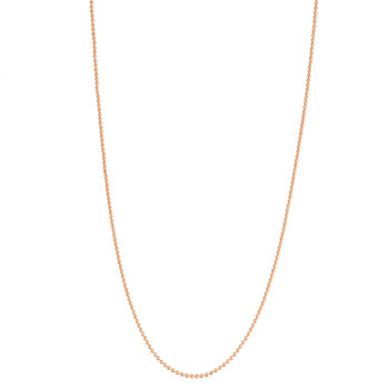 14K Rose Gold Over Silver 22 Inch Solid Bead Chain Necklace