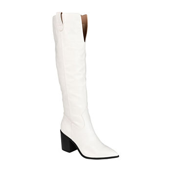 Journee Collection Womens Therese Wide Calf Stacked Heel Riding Boots