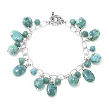 Enhanced Turquoise Stone Sterling Silver Bracelet