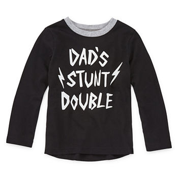 Okie Dokie Boys Crew Neck Long Sleeve Graphic T Shirt Toddler - flash t shirt roblox