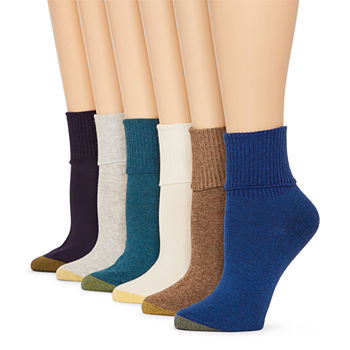 Gold Toe 6 Pair Turncuff Socks Womens