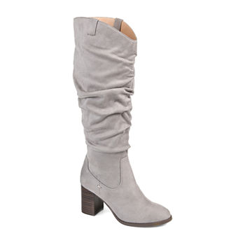 Journee Collection Womens Aneil Extra Wide Calf Stacked Heel Over the Knee Boots 