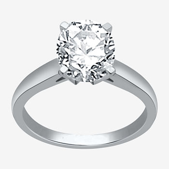 Womens 2 CT. T.W. Lab Grown White Diamond 14K White Gold Solitaire Engagement Ring