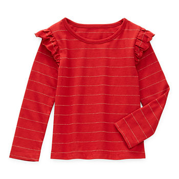 Thereabouts Toddler Girls Crew Neck Long Sleeve T-Shirt