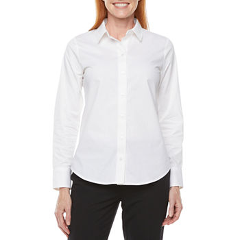 Worthington Womens Long Sleeve Adaptive Regular Fit Button-Down Shirt