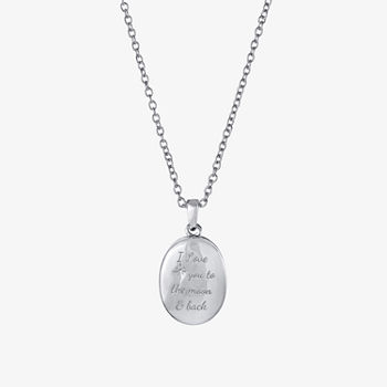 Silver Reflections Pure Silver Over Brass 18 Inch Cable Oval Locket Necklace