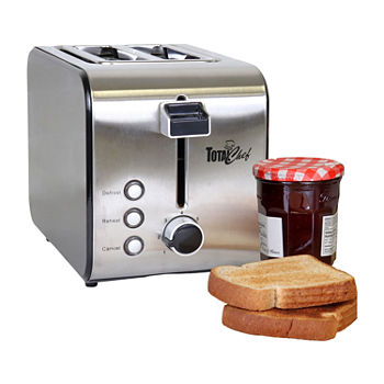Total Chef 2-Slice Stainless Steel Toaster with Defrost and Reheat
