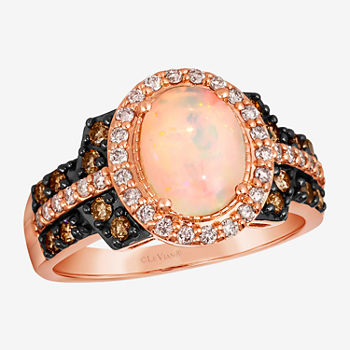 Le Vian® Ring featuring 7/8 CT. T.W. Neopolitan Opal™ 1/3 CT. T.W. Chocolate Diamonds®  3/8 CT. T.W. Nude Diamonds™  set in 14K Strawberry Gold®